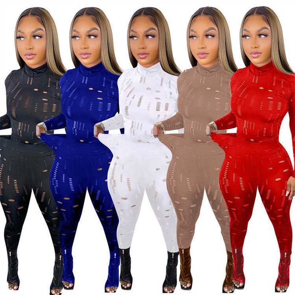 new women's elastic hole high neck long sleeve coat small foot trousers two-piece set, White
new women's elastic hole high neck long sleeve coat small foot trousers two-piece set, White