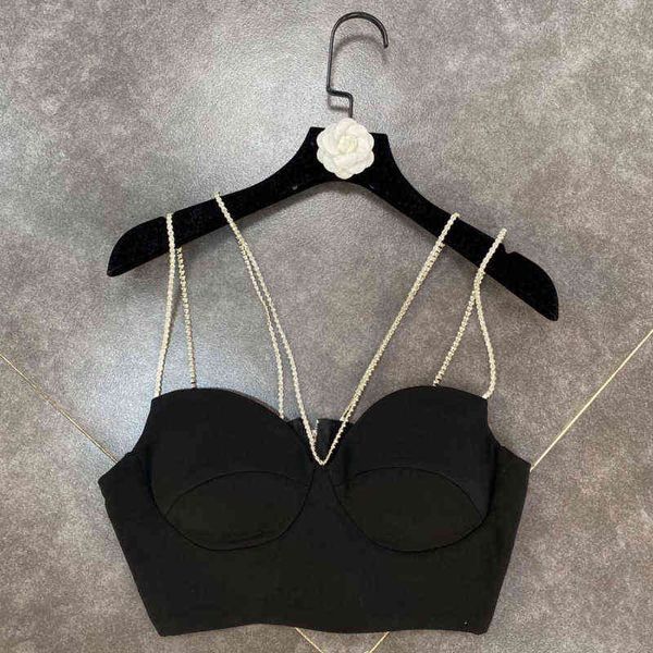 premium summer arrival sleeveless diamonds chain strap black camisole women crop ge480, White
premium summer arrival sleeveless diamonds chain strap black camisole women crop ge480, White