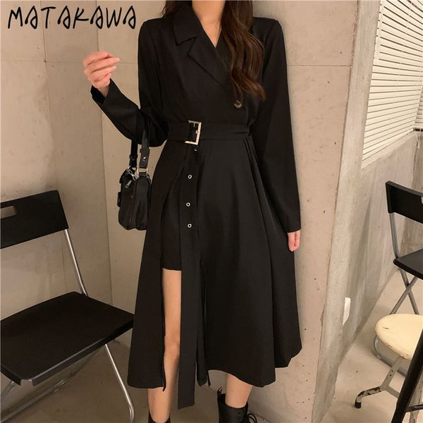 spring turndown collar woman dress slim waist lace up vestido de mujer long black femme robe women 210506, Black;gray
spring turndown collar woman dress slim waist lace up vestido de mujer long black femme robe women 210506, Black;gray