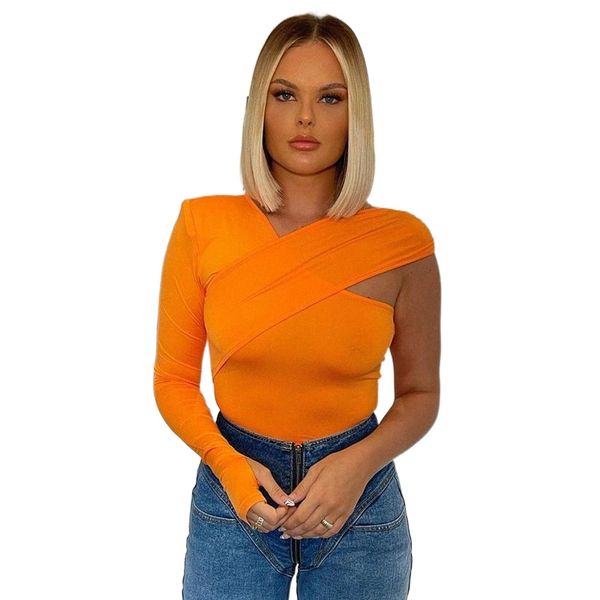 european and american style 2022 personality street girl one shoulder solid color shoulder v-neck waist long sleeve bottoming shirt k8yd#, White
european and american style 2022 personality street girl one shoulder solid color shoulder v-neck waist long sleeve bottoming shirt k8yd#, White