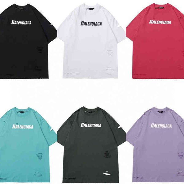 2022 designer bal t shirt 22 spring / summer paris new hole letter turtle crack print short sleeve men's and women's loose t-shirt, White;black
2022 designer bal t shirt 22 spring / summer paris new hole letter turtle crack print short sleeve men's and women's loose t-shirt, White;black