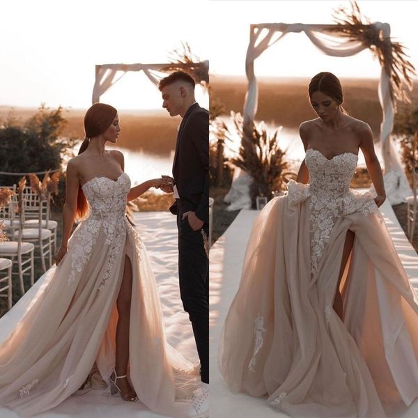 boho wedding dresses high split 2022 bridal gowns sweetheart tulle beach vestidos de novia second reception dress, White
boho wedding dresses high split 2022 bridal gowns sweetheart tulle beach vestidos de novia second reception dress, White