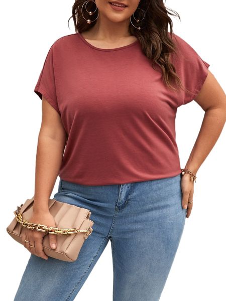 plus solid dolman sleeve tee e67h#, Black
plus solid dolman sleeve tee e67h#, Black