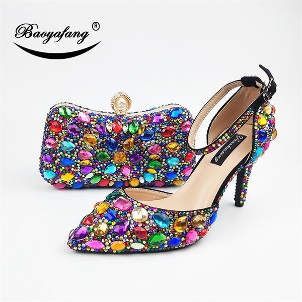 women wedding shoes with matching bags multicolored crystal high heels platform shoes ladies paty dress shoes women pumps cj191217, Black
women wedding shoes with matching bags multicolored crystal high heels platform shoes ladies paty dress shoes women pumps cj191217, Black