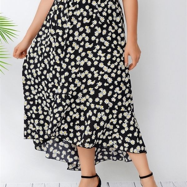 gibsie women skirt plus size boho ditsy floral ruffle hem skirts casual summer elastic waist korean sweet long skirt 220526, Black
gibsie women skirt plus size boho ditsy floral ruffle hem skirts casual summer elastic waist korean sweet long skirt 220526, Black