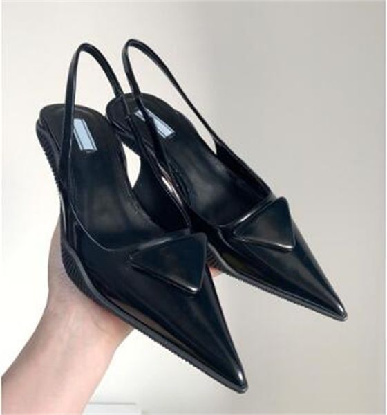 fashion milano sandals high heels summer casual women flip flops lady shoes flat ladies loafer genuine patent leather slippers designer luxu, Black