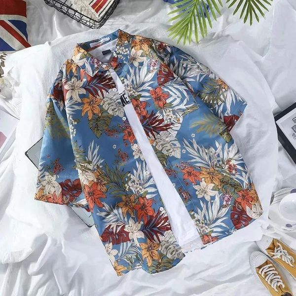 summer beach shirts floral color patchwork vintage men hawaiian short sleeve mens casual print aa, White;black
summer beach shirts floral color patchwork vintage men hawaiian short sleeve mens casual print aa, White;black
