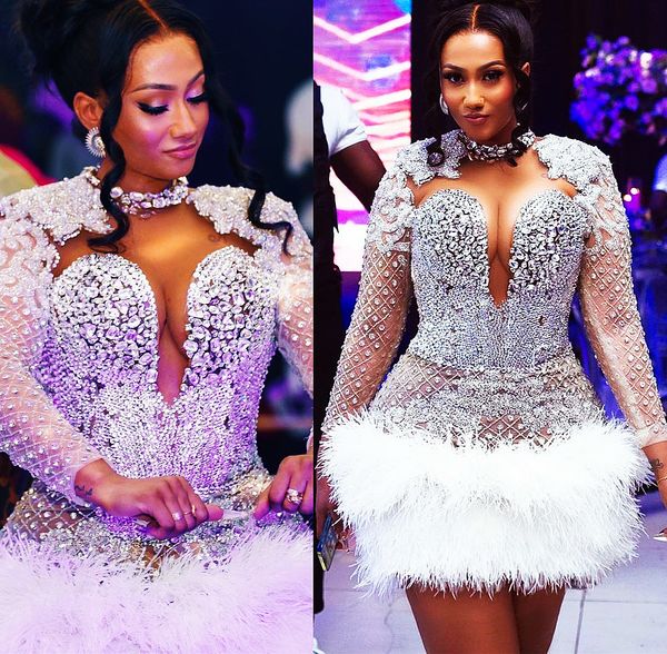 2022 plus size arabic aso ebi mermaid luxurious short wedding dress beaded crystals feather bridal gowns dresses zj205, White
2022 plus size arabic aso ebi mermaid luxurious short wedding dress beaded crystals feather bridal gowns dresses zj205, White