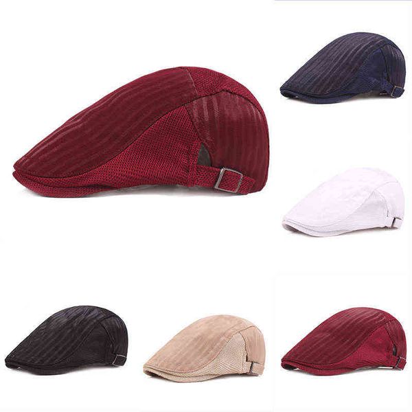 summer new men casual beret hat fashion breathable mesh flat cap newspaper boy style beret hats adjustable caps outdoor golf hat j220722, Blue;gray
summer new men casual beret hat fashion breathable mesh flat cap newspaper boy style beret hats adjustable caps outdoor golf hat j220722, Blue;gray