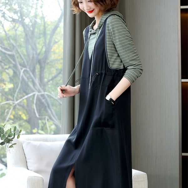 casual dresses fake two-piece dress women's spring and autumn large casual 2022 mother's long sleeved sweater splicing suspender s, Black;gray
casual dresses fake two-piece dress women's spring and autumn large casual 2022 mother's long sleeved sweater splicing suspender s, Black;gray