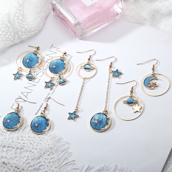 fashion creative space star moon dangle earrings women girls asymmetrical blue universe planet pendant earrings party jewelry gifts, Silver
fashion creative space star moon dangle earrings women girls asymmetrical blue universe planet pendant earrings party jewelry gifts, Silver