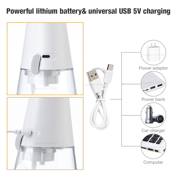 3 modes oral irrigator portable cordless dental water flosser 350ml water tank for travel soft water flosser for teeth cleaning
3 modes oral irrigator portable cordless dental water flosser 350ml water tank for travel soft water flosser for teeth cleaning