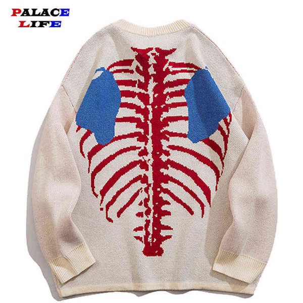 men knit oversized sweater pullovers winter couple harajuku casual japanese skeleton graphic streetwear women sweater clothing t220802, White;black
men knit oversized sweater pullovers winter couple harajuku casual japanese skeleton graphic streetwear women sweater clothing t220802, White;black