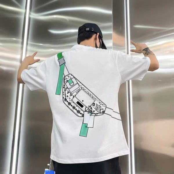 t-shirt trendy brand summer men's t-shirt painting shoulder bag printing casual fashion wild round neck short-sleeved top, White;black
t-shirt trendy brand summer men's t-shirt painting shoulder bag printing casual fashion wild round neck short-sleeved top, White;black