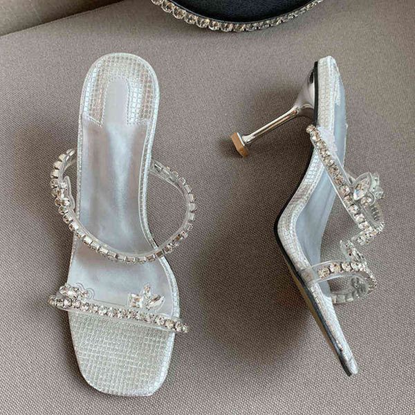 liyke new crystal rhinestone pvc transparent slippers women slide square toe strange high heels sandals party wedding shoes 220530, Black
liyke new crystal rhinestone pvc transparent slippers women slide square toe strange high heels sandals party wedding shoes 220530, Black