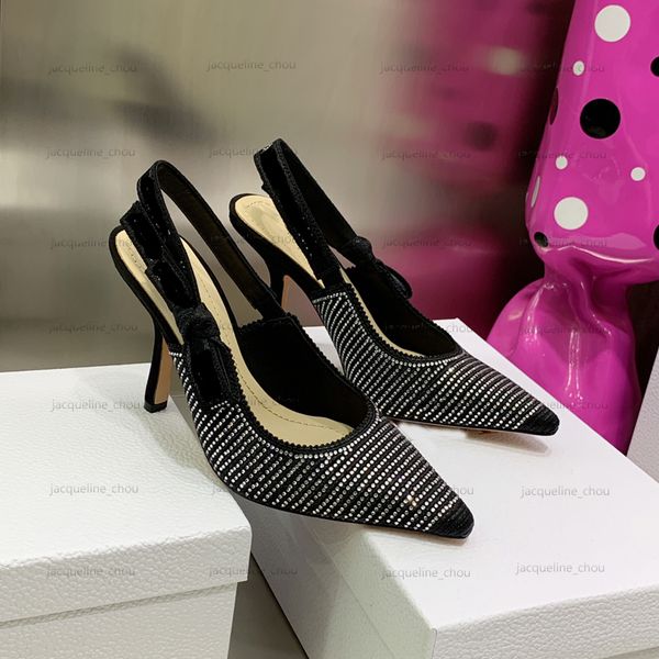 summer sandals woman fashion paris slingback pumps designer sandales luxurious rhinestone pointy high heels dress shoes with box, Black
summer sandals woman fashion paris slingback pumps designer sandales luxurious rhinestone pointy high heels dress shoes with box, Black