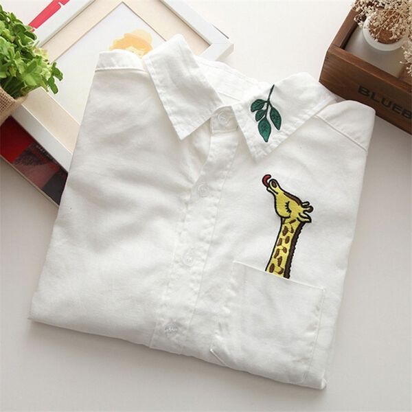 japanese cotton casual blouse female turn-down collar long-sleeve white women embroidery giraffe leaves shirt female
japanese cotton casual blouse female turn-down collar long-sleeve white women embroidery giraffe leaves shirt female