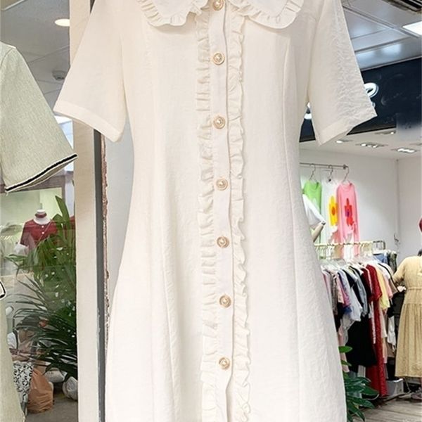 peter pan collar woman dress korea summer robe high waist slim aline vestidos female puff sleeve mini dresses 210506, Black;gray
peter pan collar woman dress korea summer robe high waist slim aline vestidos female puff sleeve mini dresses 210506, Black;gray