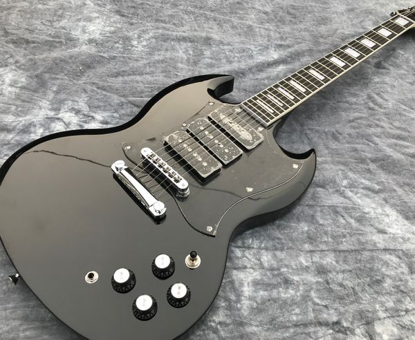 sg electric guitar body mahogany ebony fingerboard finish gloss p90 pickups, rectangle inlay 
sg electric guitar body mahogany ebony fingerboard finish gloss p90 pickups, rectangle inlay