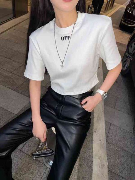 factory direct sales designer new brand short sleeve wholesale off printed open t-shirt 2022 summer round neck casual versatile top, White;black
factory direct sales designer new brand short sleeve wholesale off printed open t-shirt 2022 summer round neck casual versatile top, White;black