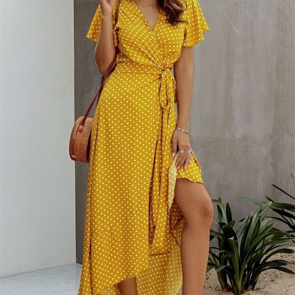 polka dot women summer v neck floral print boho beach ruffle short sleeve belt long dress sundress robe y200805, Black;pink
polka dot women summer v neck floral print boho beach ruffle short sleeve belt long dress sundress robe y200805, Black;pink