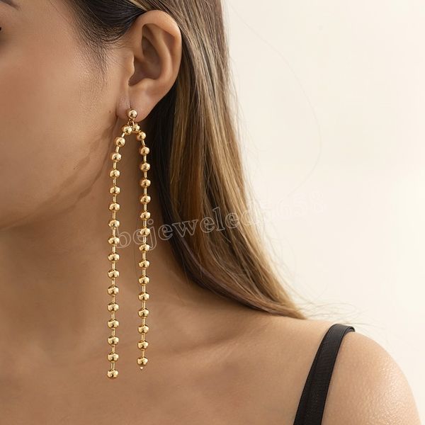 long round beads chain tassel dangle earrings for women gorgeous double chains earrings jewelry gifts, Silver
long round beads chain tassel dangle earrings for women gorgeous double chains earrings jewelry gifts, Silver