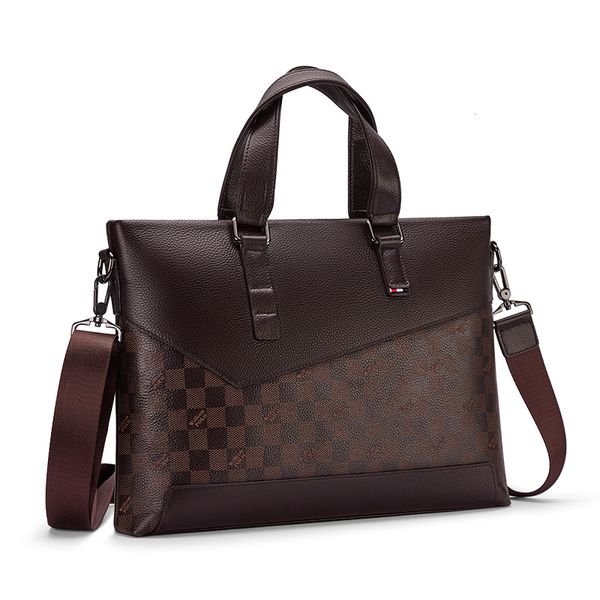 designer leather business shoulder bag notebook hand bag fashion briefcase high-end work travel bag