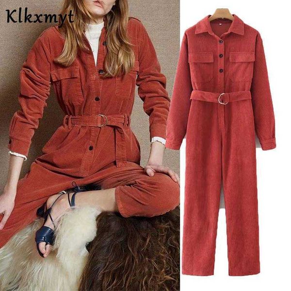 klkxmyt za women fashion with belt pockets corduroy jumpsuits vintage long sleeve elastic waist female playsuits mujer 210527, Black;white
klkxmyt za women fashion with belt pockets corduroy jumpsuits vintage long sleeve elastic waist female playsuits mujer 210527, Black;white