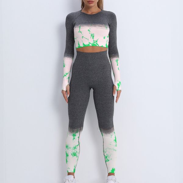yoga set women tie dying tracksuits fitness sportswear seamless sports suit breathable long sleeves leggings aa, Gray
yoga set women tie dying tracksuits fitness sportswear seamless sports suit breathable long sleeves leggings aa, Gray