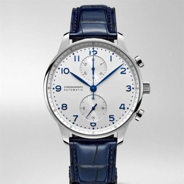 classic new quartz movement chronograph men watch satch sapphire watches silver blue leather sport limited white dial246j, Slivery;brown
classic new quartz movement chronograph men watch satch sapphire watches silver blue leather sport limited white dial246j, Slivery;brown