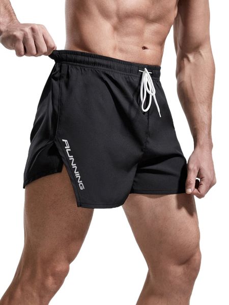 men letter graphic drawstring waist slit hem sports shorts a8fp#, White;black
men letter graphic drawstring waist slit hem sports shorts a8fp#, White;black