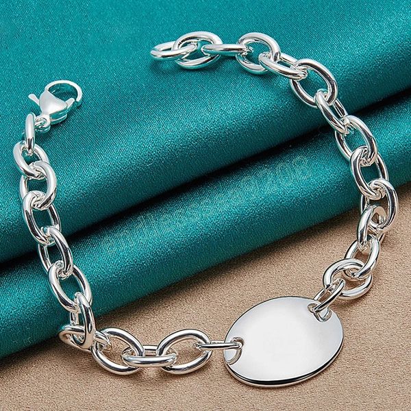 925 sterling silver oval round bracelet thick chain for women man charm wedding engagement party jewelry, Golden;silver
925 sterling silver oval round bracelet thick chain for women man charm wedding engagement party jewelry, Golden;silver