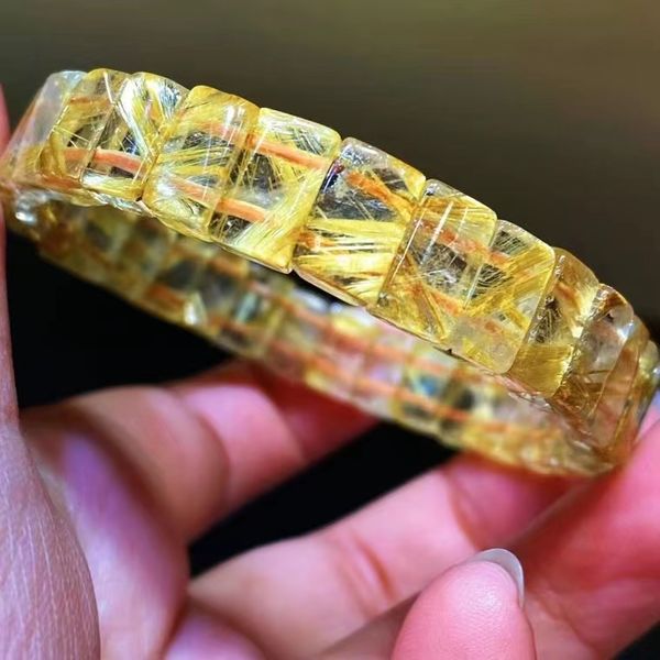 natural gold rutilated quartz crystal clear rectangle beads bracelet woman brazil 10.5x7.5x4.5mm jewelry brazil aaaaa, Silver
natural gold rutilated quartz crystal clear rectangle beads bracelet woman brazil 10.5x7.5x4.5mm jewelry brazil aaaaa, Silver