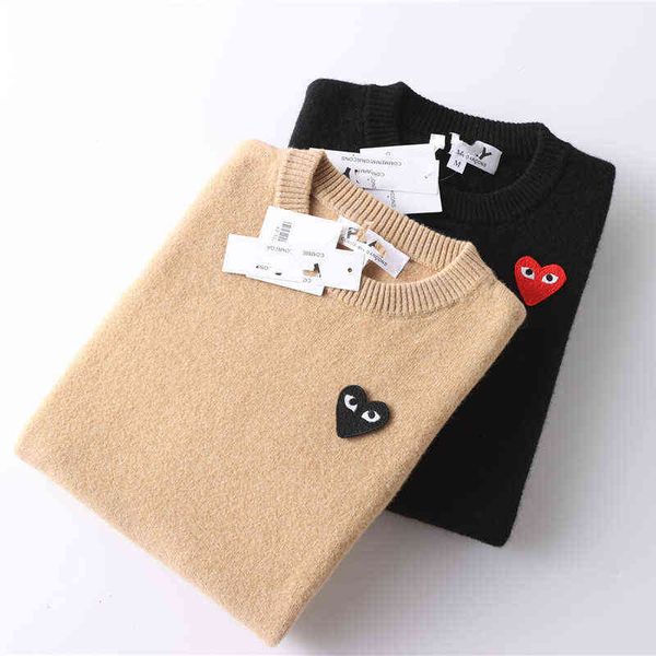 chuanjiu baoling round neck wool sweater love pullover sweater autumn new female student lovers, Black