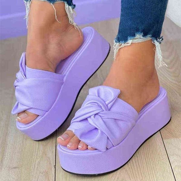 2022 summer women wedge sandals butterfly knot thick bottom pee toe shoes slip-on fashion flat slides female platform sandal y220421, Black
2022 summer women wedge sandals butterfly knot thick bottom pee toe shoes slip-on fashion flat slides female platform sandal y220421, Black