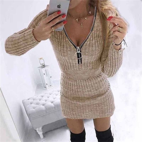 women's dress autumn winter fashion zipper long-sleeves knitted bag hip woman plus size bodycon ladies party dresses 220316, Black;gray
women's dress autumn winter fashion zipper long-sleeves knitted bag hip woman plus size bodycon ladies party dresses 220316, Black;gray