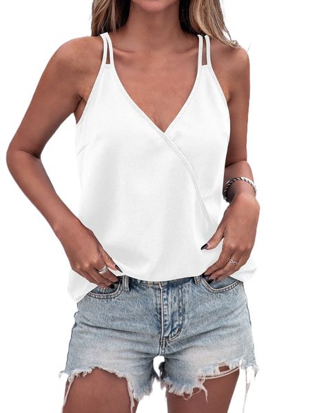 surplice neck cami s0ee#, White