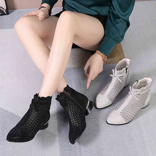 boots flat bottomed short boots women's spring and summer hollow out thin large low heels mesh dles, Black
boots flat bottomed short boots women's spring and summer hollow out thin large low heels mesh dles, Black