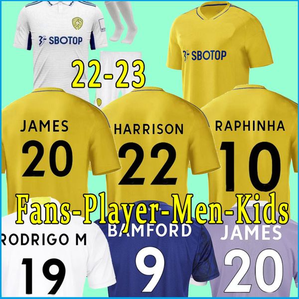 men kids football jerseys 22 23 leeds bamford home soccer jersey raphinha away blue shirt 2022 2023 united uniforms player fans fan player v, Black;yellow
men kids football jerseys 22 23 leeds bamford home soccer jersey raphinha away blue shirt 2022 2023 united uniforms player fans fan player v, Black;yellow