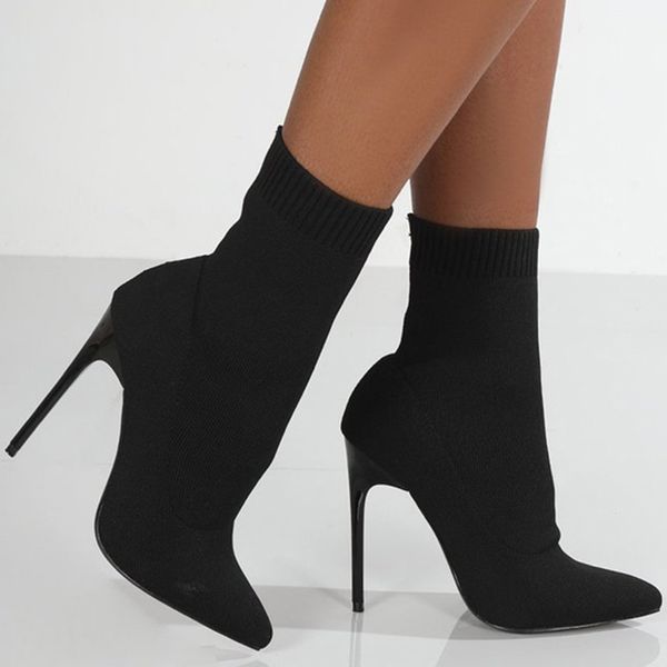 women boots short high heels shoes for women autumn winter botas mujer knitted ankle boots black sock women heels boots female 220813
women boots short high heels shoes for women autumn winter botas mujer knitted ankle boots black sock women heels boots female 220813