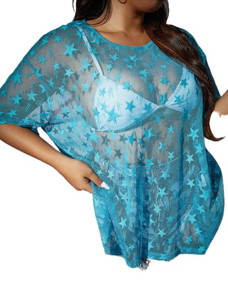 plus star mesh drop shoulder without cami v0rs#, Black
plus star mesh drop shoulder without cami v0rs#, Black