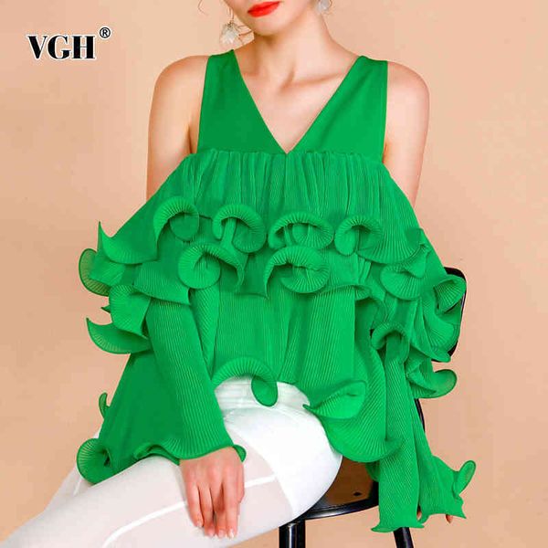 white casual shirt for women v neck long sleeve off shoulder patchwork ruffle short blouses female summer fashion style 210507
white casual shirt for women v neck long sleeve off shoulder patchwork ruffle short blouses female summer fashion style 210507