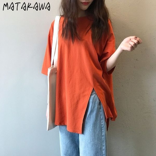 loose woman tshirts midlength design irregular split t shirts shortsleeved female ins summer korean 210506, White
loose woman tshirts midlength design irregular split t shirts shortsleeved female ins summer korean 210506, White