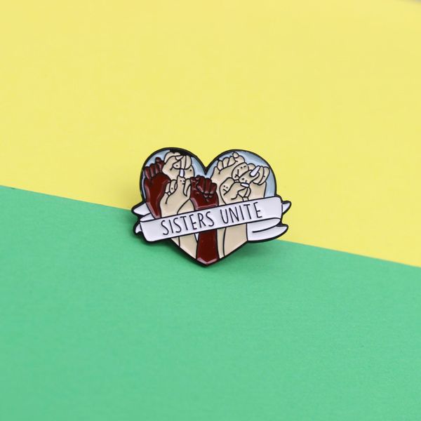 heart shaped ribbon brooches the power of sisterhood cartoon letter sisters unite enamel paint badges for girls alloy pin denim shirt gift b, Gray
heart shaped ribbon brooches the power of sisterhood cartoon letter sisters unite enamel paint badges for girls alloy pin denim shirt gift b, Gray