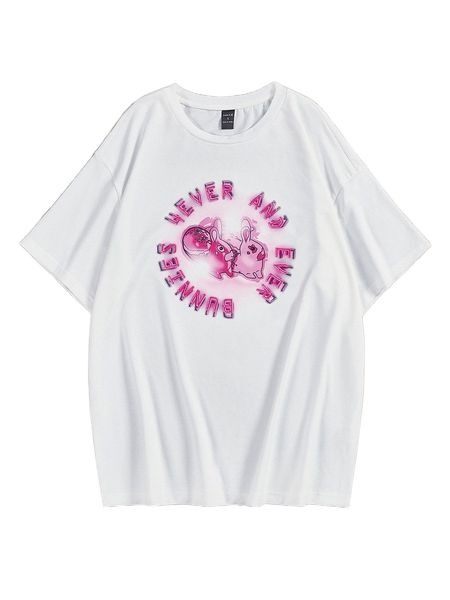 x usagi proxy rabbit & slogan graphic tee m3q8#, White
x usagi proxy rabbit & slogan graphic tee m3q8#, White