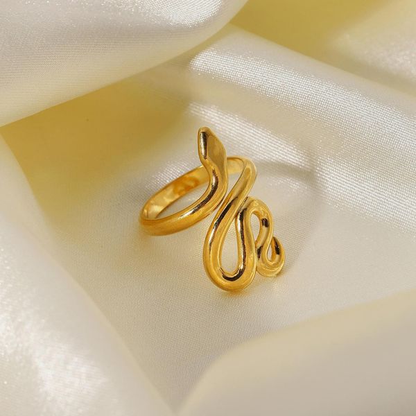 18k real gold plated stainless steel women's ring trendy snake-shaped open ring wholesale fashion rings jewelry jdr201635, Silver
18k real gold plated stainless steel women's ring trendy snake-shaped open ring wholesale fashion rings jewelry jdr201635, Silver