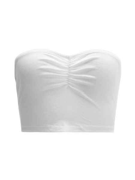 plus ruched crop tube w81p#, Black 
plus ruched crop tube w81p#, Black