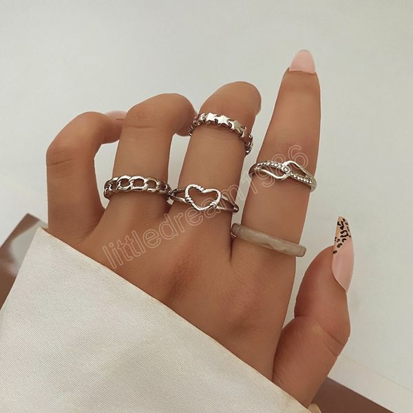 fashion hollow heart ring set 5pcs elegant vintage silver women finger cute love jewelry wedding party gift for girl
fashion hollow heart ring set 5pcs elegant vintage silver women finger cute love jewelry wedding party gift for girl