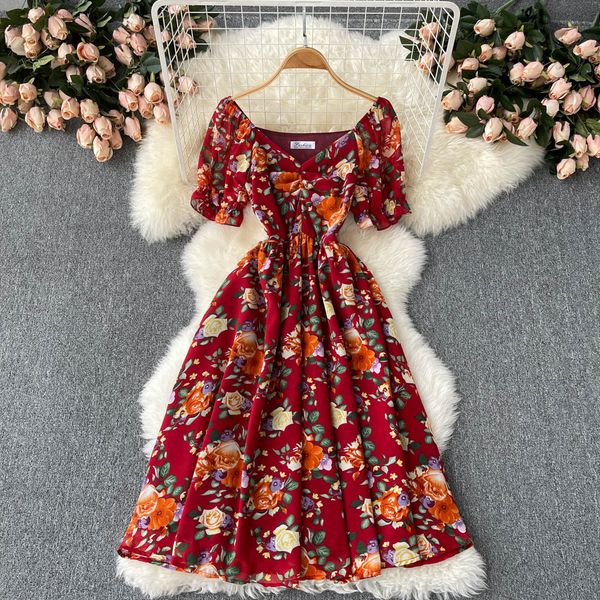 women korean floral dress sweet puff sleeve v neck a-line chiffon dresses summer boho print vacation beach sundress 2022, Black;gray
women korean floral dress sweet puff sleeve v neck a-line chiffon dresses summer boho print vacation beach sundress 2022, Black;gray