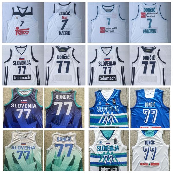 national team slovenia basketball 7 luka doncic jersey 77 euroleague europe college all stitched breathable for sport fans white blue color, Black
national team slovenia basketball 7 luka doncic jersey 77 euroleague europe college all stitched breathable for sport fans white blue color, Black